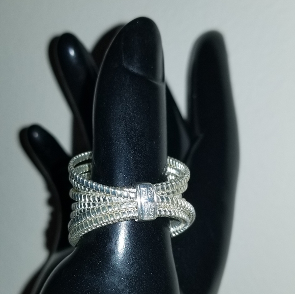 MIA FIORE Size 10 - 10.5. STERLING SILVER AND CRYSTALS RING. Made in Ita… - Picture 2 of 4